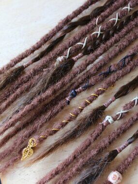 Auburn Red Brown Synthetic Hair Dreadlocks Accents Locs Braid Viking Hippie Boho